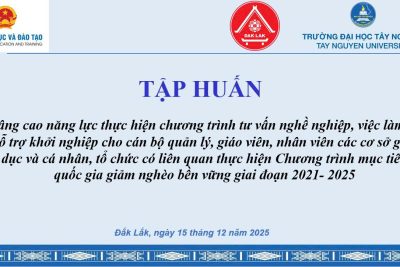 Tập huấn nâng cao năng lực thực hiện chương trình tư vấn nghề nghiệp, việc làm và hỗ trợ khởi nghiệp