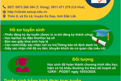 Thông báo Tuyển sinh vào lớp 6, năm học 2025-2026